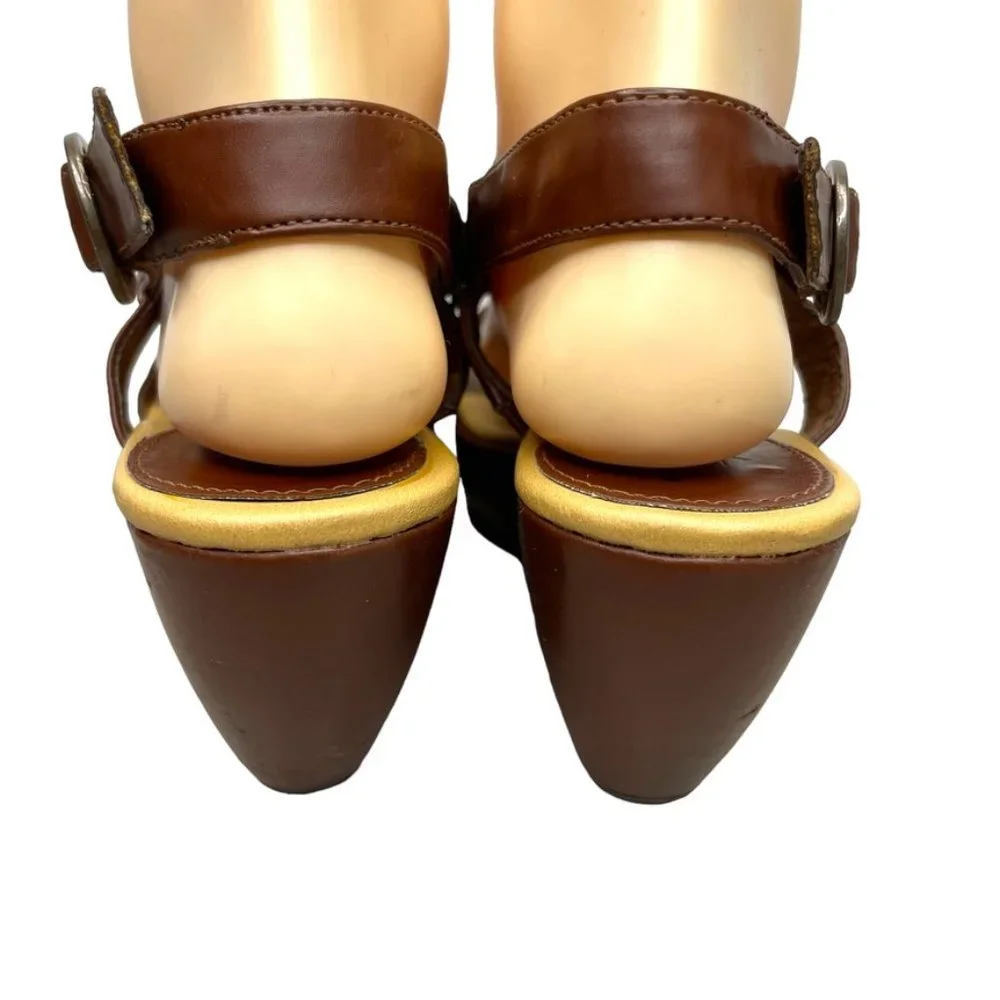 Unlisted Kenneth C. Womens‎ Super Buy Brown Faux Leather Platform Wedge Size 9.5